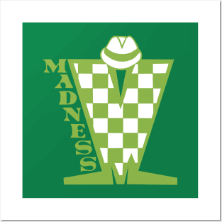 Madness HD Checkerboard Green & White Posters and Art